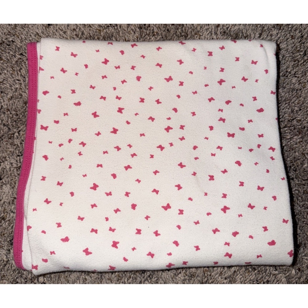 Carter's White Pink Butterflies‎ Butterfly Knit Receiving Swaddle Blanket Lovey